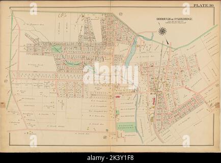 Bergen County, V. 2, Double Page Plate No. 30 Borough of Parkridge Cartographic. Atlanti, Mappe. 1912 - 1913. Lionel Pincus e la Principessa Firyal Map Division. Contea di Bergen (N.J.) Foto Stock