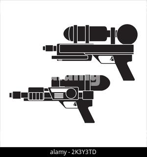 Set vettoriale di Silhouette Watergun Illustrazione isolata su sfondo bianco Illustrazione Vettoriale