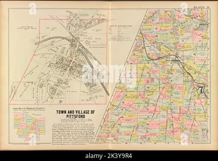 Monroe County, Double Page Plate No. 15 Mappa della città di Pittsford Cartographic. Atlanti, Mappe. 1902. Lionel Pincus e la Principessa Firyal Map Division. Monroe County (N.Y.), Real Property , New York (state) , Monroe County Foto Stock