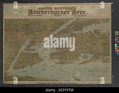 Vista panoramica di New York City e dintorni United States Printing and Lithograph Co.. Cartografica. Mappe. 1912. Lionel Pincus e la Principessa Firyal Map Division. Area metropolitana di New York Foto Stock