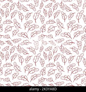 L'autunno lascia uno stile scandinavo senza cuciture. Illustrazione Vettoriale