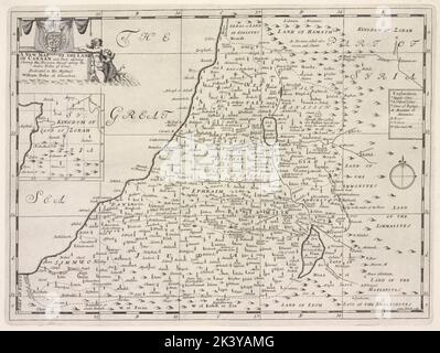 Una nuova mappa della Terra di Canaan e parte adiacente, che ne fa la divisione tra le dodici tribù d'Israele. Terra di Canaan, &c.. Cartografica. Mappe, Atlantici. 1700. Lionel Pincus e la Principessa Firyal Map Division. Atlanti, Britannici, Geografia, antichi, Mappe nell'educazione , Inghilterra, Mappe Foto Stock