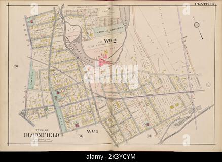 Essex County, V. 3, Double Page Plate No. 16 Mappa delimitata da James St., Pleasant St., Morris Canal, Liberty St., Essex Ave. A.H. Mueller (Editore). Cartografica. Atlanti, Mappe. 1906. Lionel Pincus e la Principessa Firyal Map Division. Contea di Essex (N.J.), Newark (N.J.) Foto Stock