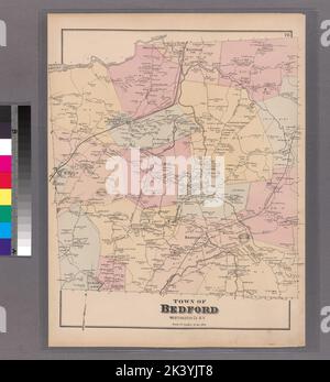 Targa 76: Città di Bedford, Westchester Co. N.Y. Cartographic. Atlanti, Mappe. 1872. Lionel Pincus e la Principessa Firyal Map Division. Contea di Westchester (N.Y.), Real Property , New York (state) , Contea di Westchester Foto Stock
