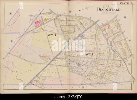 Essex County, V. 3, Double Page Plate No. 15 Mappa della città di Bloomfield A.H. Mueller (Editore). Cartografica. Atlanti, Mappe. 1906. Lionel Pincus e la Principessa Firyal Map Division. Contea di Essex (N.J.), Newark (N.J.) Foto Stock