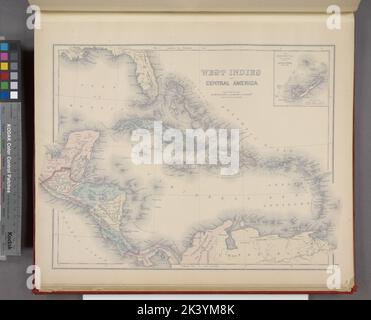 Indie Occidentali e America Centrale 1876 Mappa. La mappa mostra le