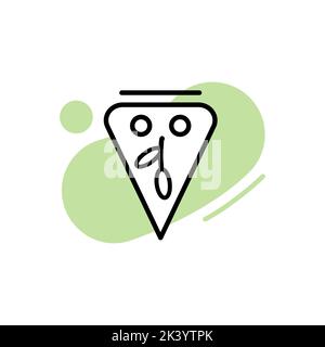 Icona di carne pianta-basata. Line art pizza. Illustrazione Vettoriale