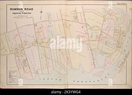 Monmouth County, Double Page Plate No. 6 Mappa di Rumson Rd., e Adjaining Proprietà 1889. Breou, Forsey. Cartografica. Atlanti, mappe, sondaggi, piani. Lionel Pincus e la Principessa Firyal Map Division. Contea di Monmouth (N.J.) Foto Stock