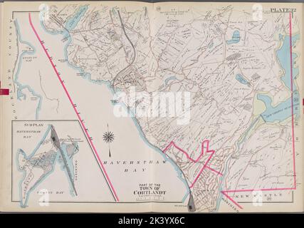 Westchester, V. 2, Double Page Plate No. 32 Mappa delimitata da Hudosn River, York Town, New Castle, Haverspill Bay Cartographic. Atlanti, Mappe. 1910 - 1911. Lionel Pincus e la Principessa Firyal Map Division. Contea di Westchester (N.Y.), Real Property , New York (state) , Contea di Westchester Foto Stock