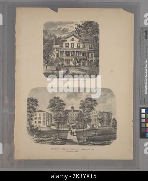 Vista sul fiume Delaware; Delaware Literary Institute Franklin N.Y. trovato 1835. Cartografica. Atlanti, Mappe. 1869. Lionel Pincus e la Principessa Firyal Map Division. Contea di Delaware (N.Y.) Foto Stock