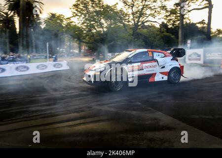 18 KATSUTA Takamoto (jpn), JOHNSTON Aaron (irl), Toyota Gazoo Racing WRT, Toyota GR Yaris Rally 1, azione durante il Rally Nuova Zelanda 2022, 11th° round del WRC World Rally Car Championship 2022, dal 29 settembre al 2 ottobre 2022 ad Auckland, Nuova Zelanda - Foto Nikos Katikis / DPPI Foto Stock