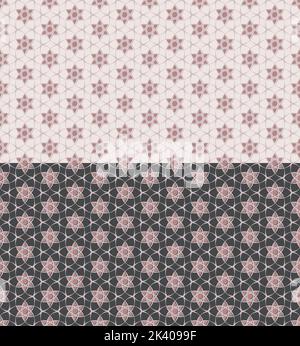 Fiore Mandala senza cuciture motivo. Griglia ornamentale in stile boho etnico. Design con rivestimento in superficie floreale. Sfondo trasparente astratto. Vettore Illustrazione Vettoriale