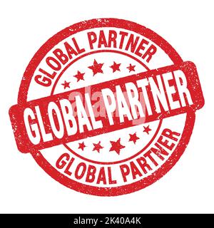 Testo GLOBALE DEL PARTNER scritto sul cartello rosso con il timbro grungo. Foto Stock