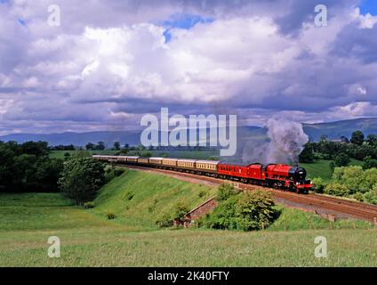 Stanier Princess Classe n. 46203 Princess Margaret Rose a Soulby, Cumbria, si stabilizza a Carlsile Railway, Inghilterra Foto Stock