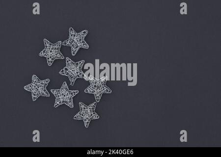 Wireframe Sparkly Silver Star Foto Stock