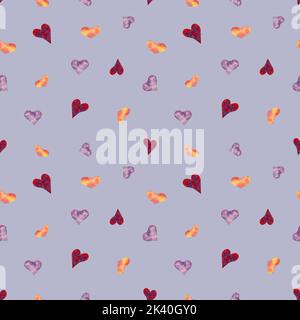 Halloween Abstract sfondo con cuori. Ulteriore semplice Watercolor Halloween modello con cuori multicolore Foto Stock