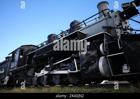 Foto d'archivio del treno a vapore nero vintage Foto Stock