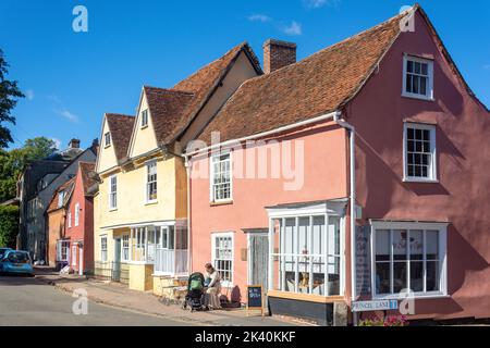 Cottage d'epoca, High Street, Dedham, Essex, Inghilterra, Regno Unito Foto Stock