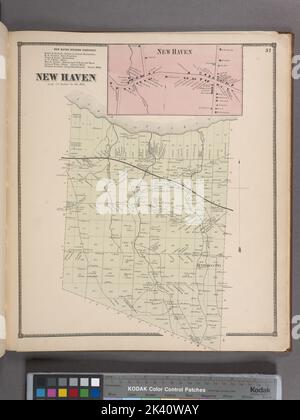 New Haven Business Directory; New Haven Village; New Haven Township Cartographic. Atlanti, Mappe. 1867. Lionel Pincus e la Principessa Firyal Map Division. Contea di Oswego (N.Y.), Real Property , New York (state) , Contea di Oswego, imprese commerciali , New York (state) , Contea di Oswego Foto Stock