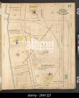 Oshkosh, Wisconsin ... : Corretto novembre 1885 ... Sanborn Map & Publishing Co... Cartografica. Atlanti, Mappe. 1885 - 1887. Lionel Pincus e la Principessa Firyal Map Division. Oshkosh (Wisconsin), assicurazione antincendio , Wisconsin , Oshkosh Foto Stock