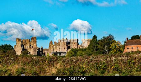 Castello di Raglan (gallese: Castell Rhaglan) Foto Stock