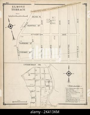 Elmont Terrace; Interurban Co. Cartografica. Atlanti, Mappe. 1914. Lionel Pincus e la Principessa Firyal Map Division. Contea di Nassau (N.Y.) , Mappe, Proprietà reale , New York (Stato) , Nassau County Foto Stock