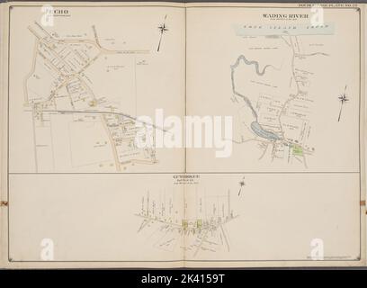 Suffolk County, V. 2, Double Page Plate No. 23 Mappa delimitata da Egho, Wading River, Cutgiogue Cartographic. Atlanti, Mappe. 1902 - 1909. Lionel Pincus e la Principessa Firyal Map Division. Contea di Suffolk (N.Y.) Foto Stock