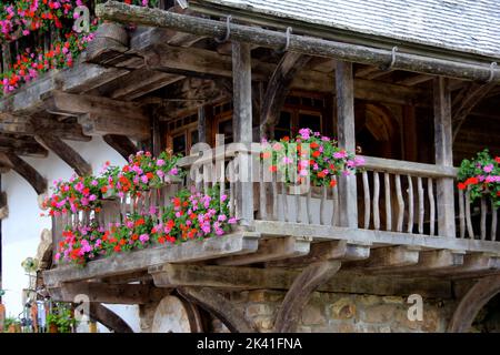 Dettagli di una fattoria tradizionale nelle regioni alpine Foto Stock