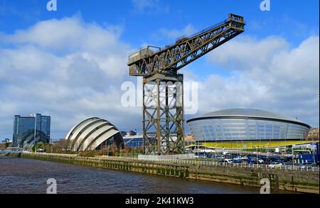 Glasgow Exhibition Centre, Hydro & Clydeport Finnieston Crane, Glasgow City, Glasgow, Scozia, Regno Unito, G3 8LD Foto Stock