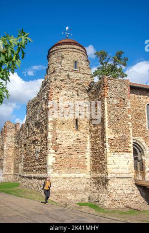 11th ° secolo Castello di Colchester, Upper Castle Park, Colchester, Essex, Inghilterra, Regno Unito Foto Stock