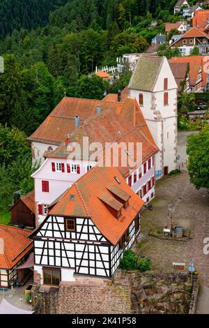 Città vecchia di Zavelstein (parte di Bad Teinach-Zavelstein) nella Foresta Nera settentrionale, distretto di Calw, Germania Foto Stock