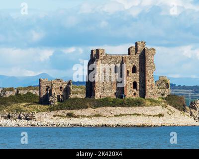 Castello di Piel sull'isola di Piel da Walney, Cumbria, Regno Unito. Foto Stock