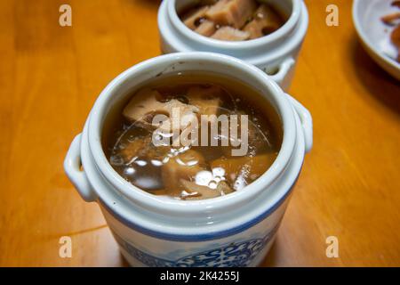 Delizioso Closeup zuppa di stufato cantonese Foto Stock