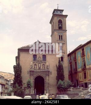 FACHADA DE LA IGLESIA DE SAN GIL Y SANTA ANA - SIGLO XVI - FOTO AÑOS 60. AUTORE: DIEGO DE SILOE (1495-1563). POSIZIONE: CHIESA DI SANT'ANNA. GRANADA. SPAGNA. Foto Stock