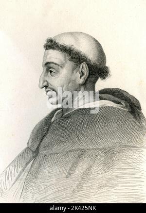 Ritratto del frate Domenicano Girolamo Savonarola, 1800 ca. Foto Stock