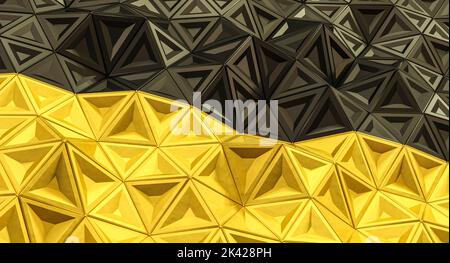 giallo e nero astratto struttura moderna in forme triangolari. rendering 3d Foto Stock