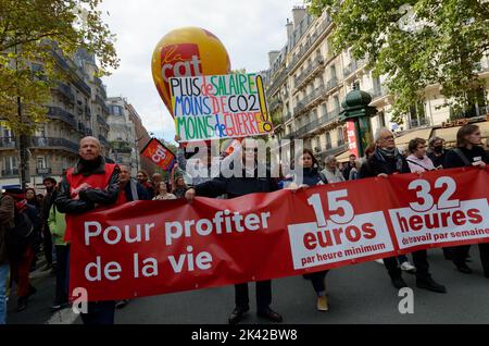 la manifestazione interprofessionnelle fait le plein à Paris Foto Stock