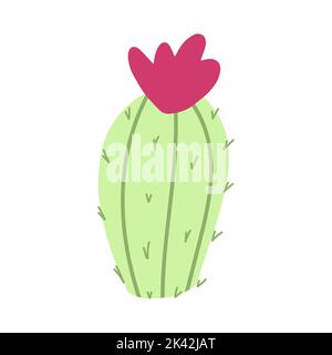 Illustrazione vettoriale del cactus in cartoon disegno a mano ingenuo stile scandinavo per l'abbigliamento del bambino, tessile e design del prodotto, carta da parati, carta da imballaggio, Illustrazione Vettoriale