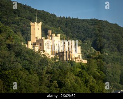 Castello di Stolzenfels, Schloss Stolzenfels, Coblenza, Germania Foto Stock