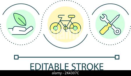 Icona del concetto di ciclo di servizio riparazione bici Illustrazione Vettoriale