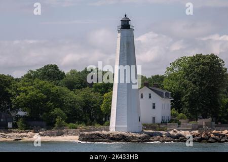 New London Harbor Lighthouse situato a New London, Connecticut Foto Stock