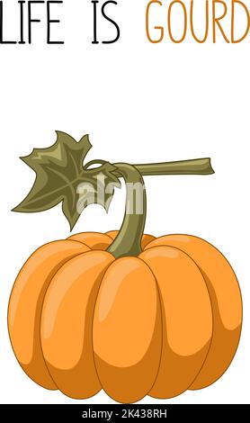Biglietto d'auguri autunnale con zucca carina Illustrazione Vettoriale