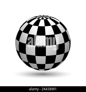 Sfera astratta a mezzitoni 3D, sfera realistica stampata 3D Illustrazione Vettoriale