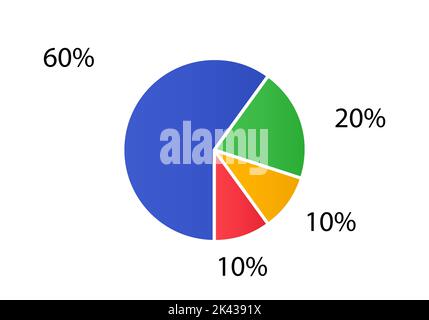 Diagramma del ciclo per i dati infografici. Il grafico vettoriale può essere utilizzato per grafici, rapporti, presentazioni, brochure, web design. Grafico a torta. Illustrazione Vettoriale