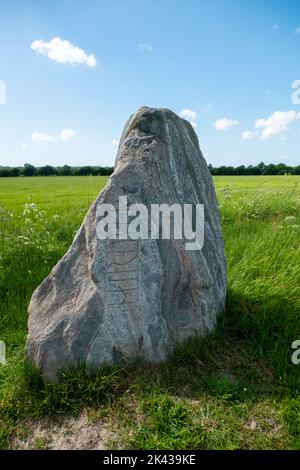 Famosa pietra rune Hærulf del 9th ° secolo in Danimarca Foto Stock