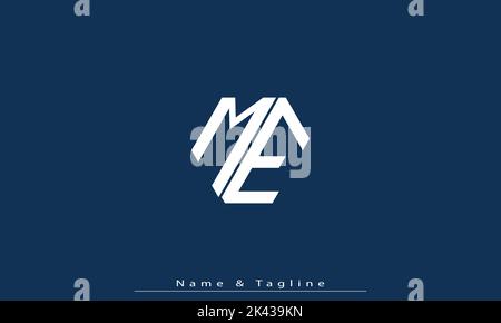 Lettere alfabetiche iniziali logo monogramma ME , EM Illustrazione Vettoriale