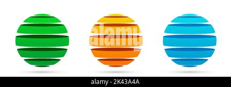 Set di realistiche sfere decorative 3D Illustrazione Vettoriale