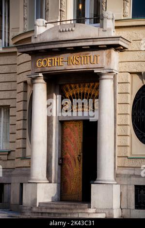 Art Nouveau Gothe-Institut a Praga, Repubblica Ceca. Foto Stock