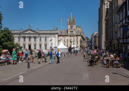 Viste generali dell'architettura e delle scene di strada nella città di Cambridge, Regno Unito. 22 giugno 2022 Foto Stock