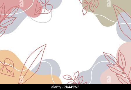Estetica colorata pastello fluido floreale sfondo astratto Illustrazione Vettoriale